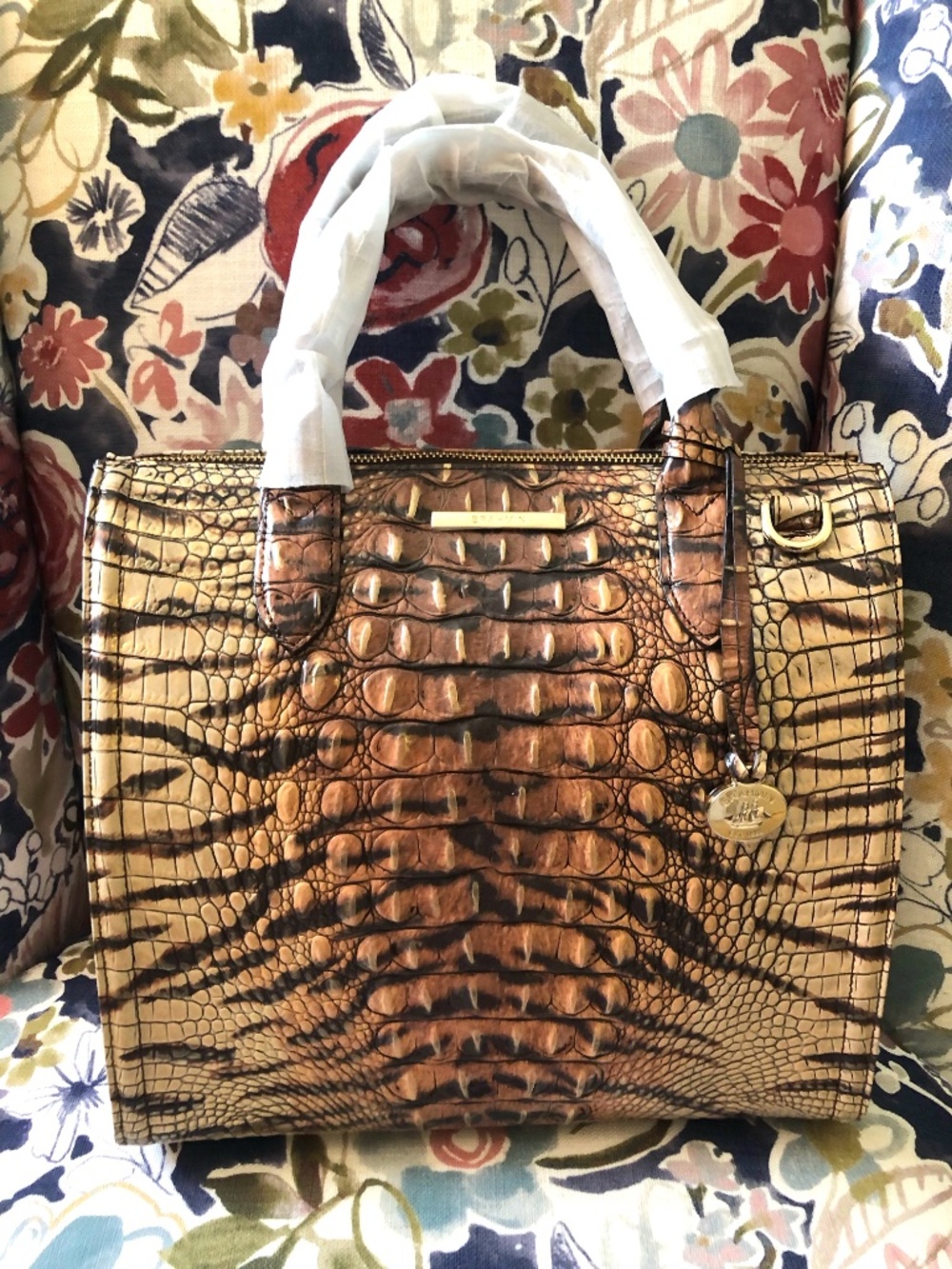 NWT Authentic Brahmin Caroline Feline (Tiger) Ombre Melbourne Handbag - Picture 2 of 7
